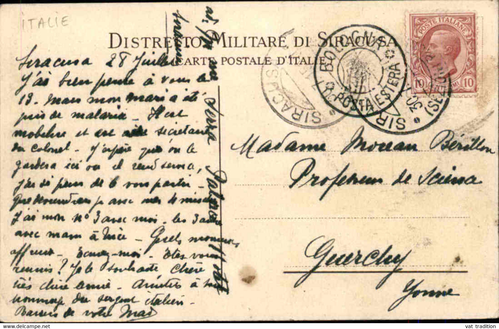 ITALIE -  Carte Postale De Siracusa - Distretto Militare - L 85784 - Siracusa