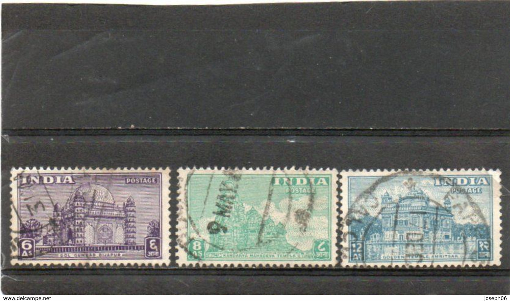 INDE   Dominion  1949  Y.T. N° 7 à 22  Incomplet  Oblitéré - Used Stamps