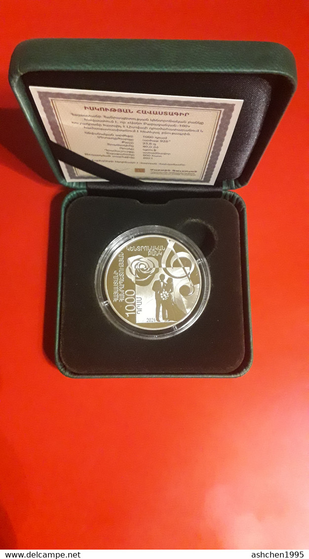 Armenien / Armenie / Armenia 2021, 100th Ann. Arno Babajanyan, Composer, Silver Coin In Box - PROOF - Arménie