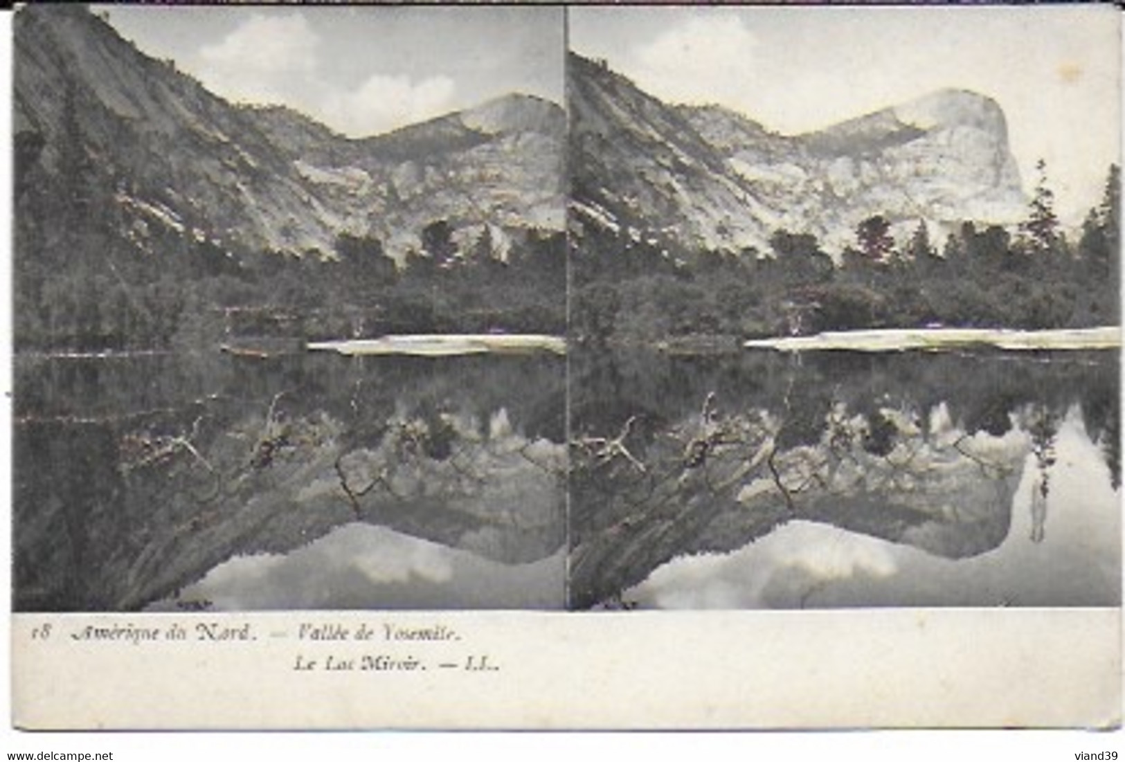 Amérique Du Nord - Vallée De Yosemite : Le Lac Miroir  - Carte Stéréo - Yosemite