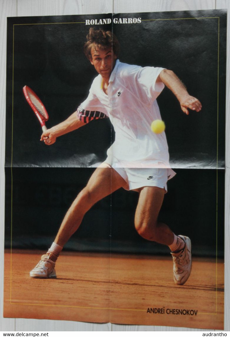 Grand Poster Double Face Tennis Roland Garros Ivan Lendl Andreï Chesnokov - Other & Unclassified
