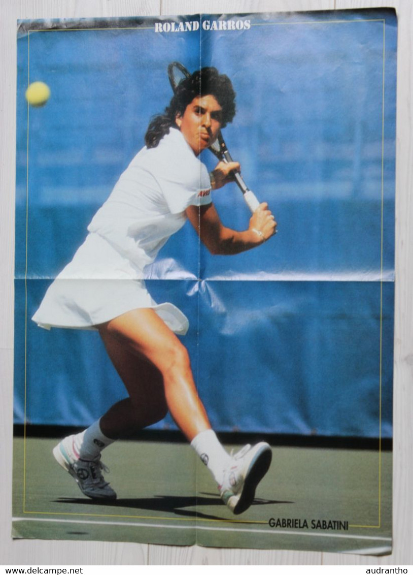 Grand Poster Double Face Tennis Roland Garros Henri Leconte Gabriela Sabatini - Sonstige & Ohne Zuordnung
