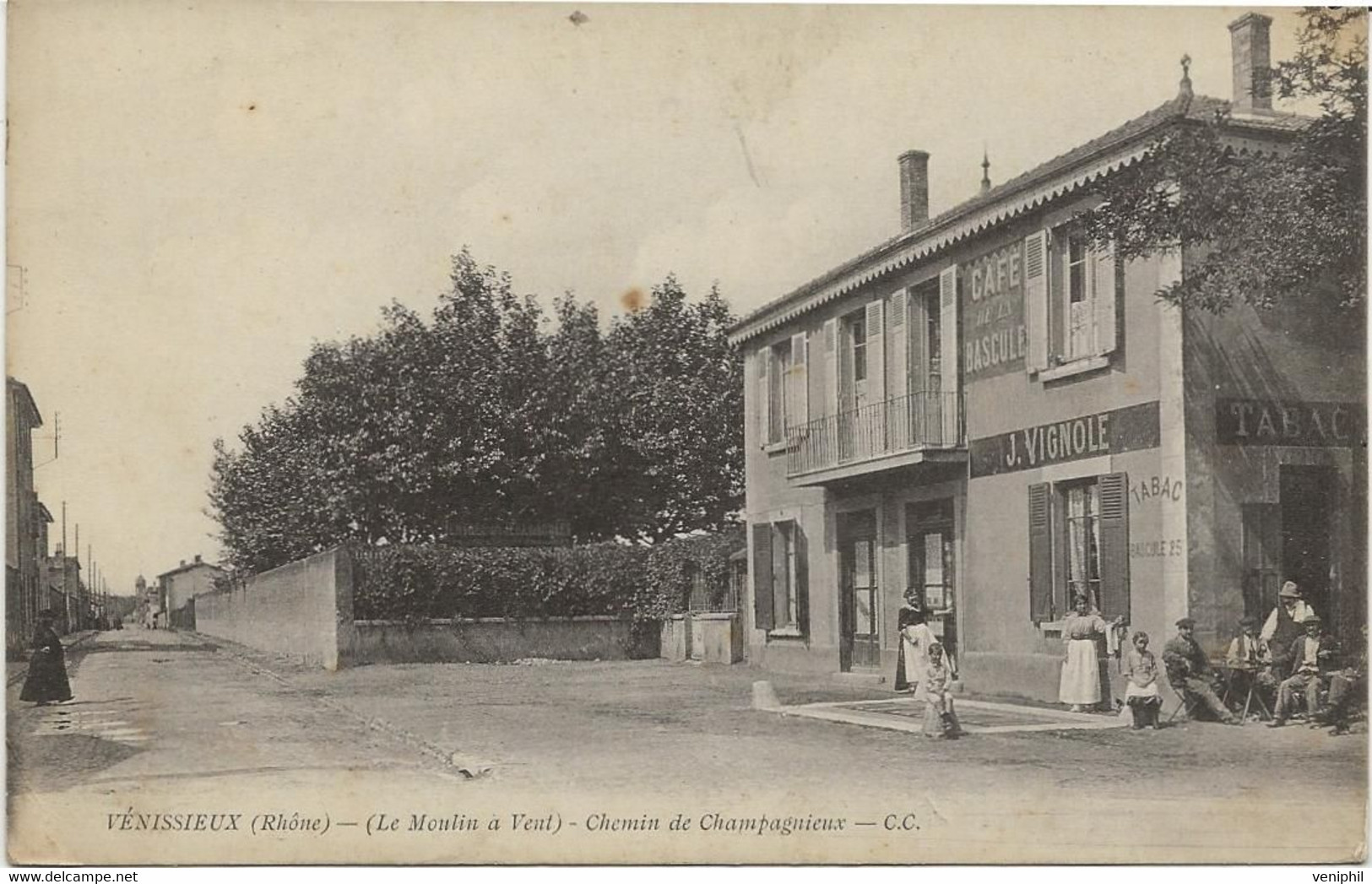 VENISSIEUX - RHONE- LE MOULIN A VENT - CHEMIN DE CHAMPAGNEUX - ANNEE 1915 - Vénissieux