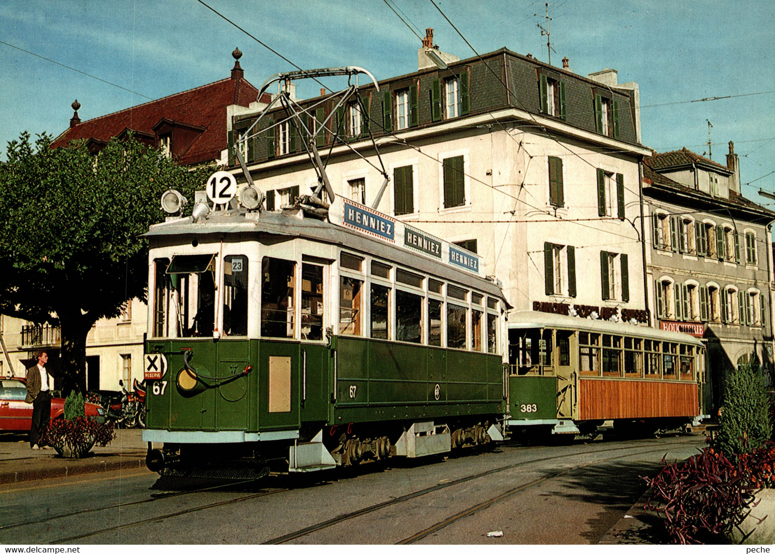 N°9498 R -cpm Tramways Place Du Marché à Carouge- - Strassenbahnen