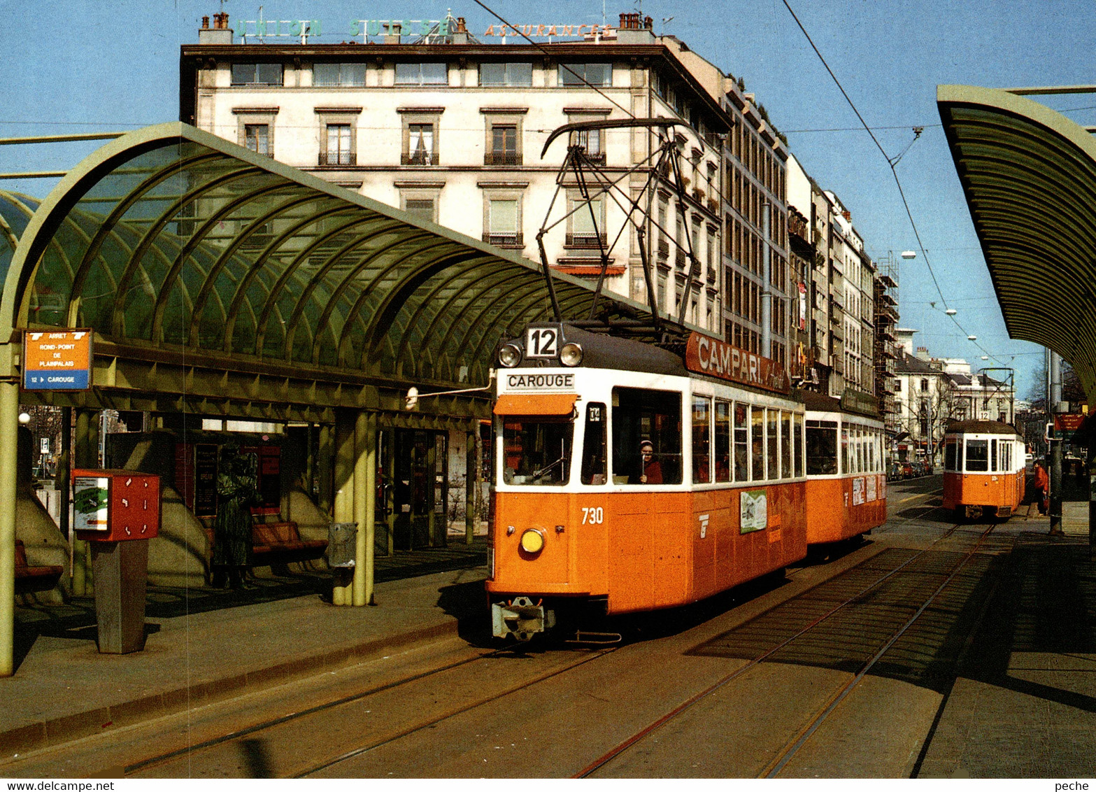 N°9500 R -cpm Image Du Rail Tramway Au Rond Point De Plainpalais -Genève- - Strassenbahnen