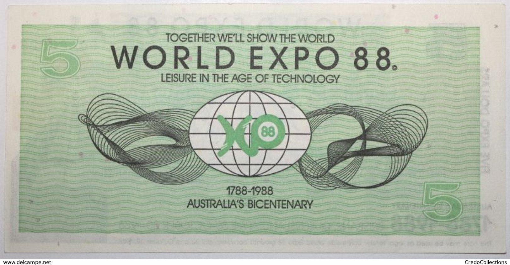 Australie - 5 Dollars - 1988 - PICK AED-2 - SPL - Andere & Zonder Classificatie