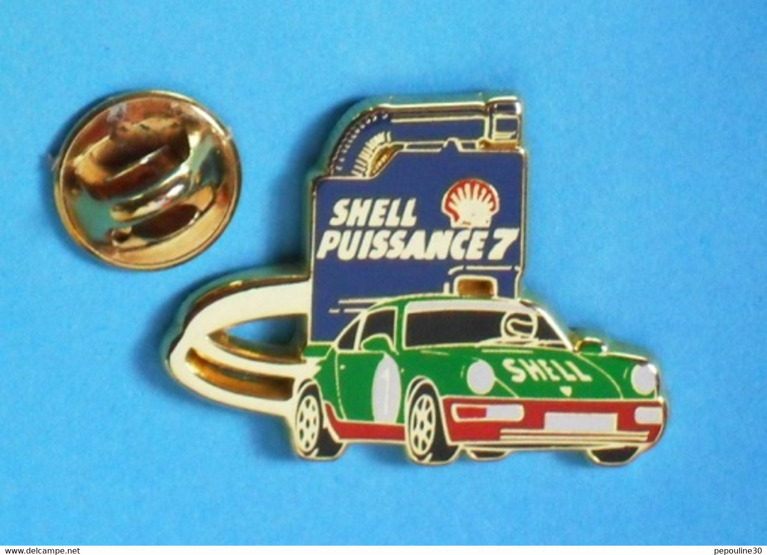 1 PIN'S //    ** PORSCHE 911 / 24H DU MANS / SHELL PUISSANCE 7 ** . (Arthus Bertrand Paris)