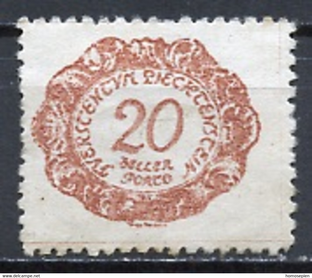 Liechtenstein Taxe 1920 Y&T N°T4 - Michel N°P4 Nsg - 20h Chiffre - Portomarken