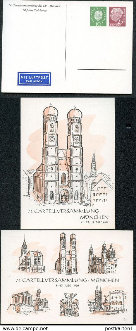 Bund PP16 D2/001  CARTELLVERSAMMLUNG MÜNCHEN 1960  NGK 44,00€ - Cartes Postales Privées - Neuves