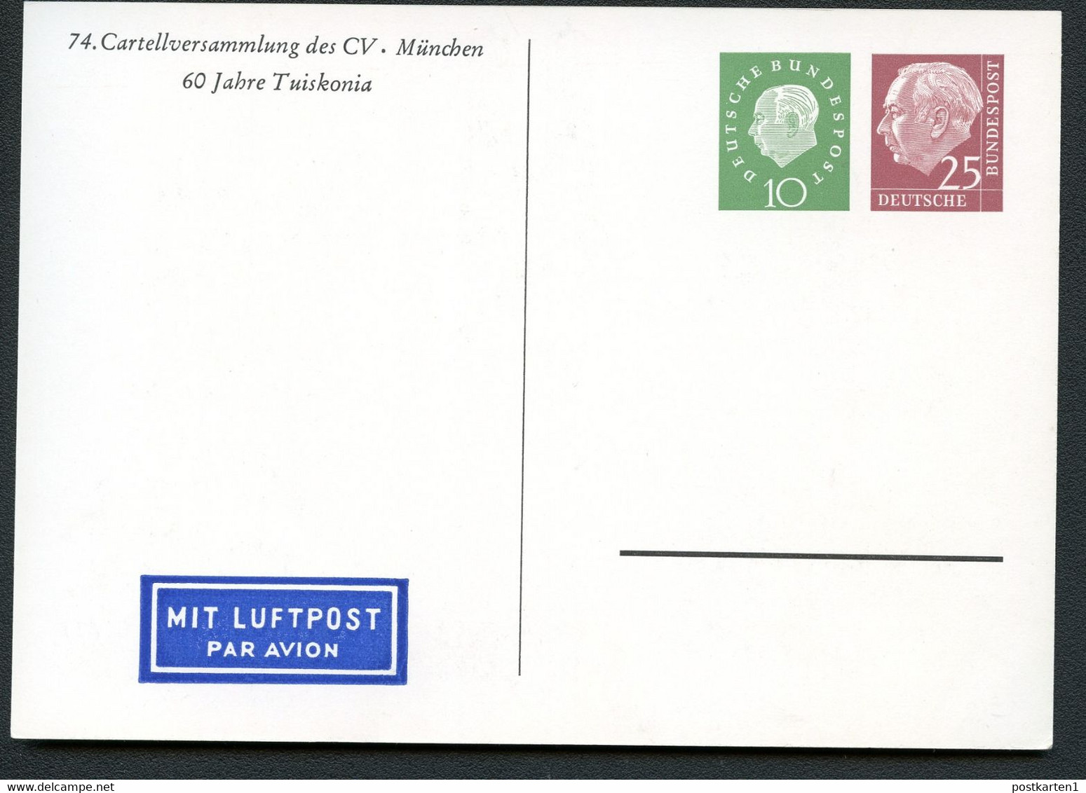 Bund PP16 D2/001  CARTELLVERSAMMLUNG MÜNCHEN 1960  NGK 44,00€ - Private Postcards - Mint