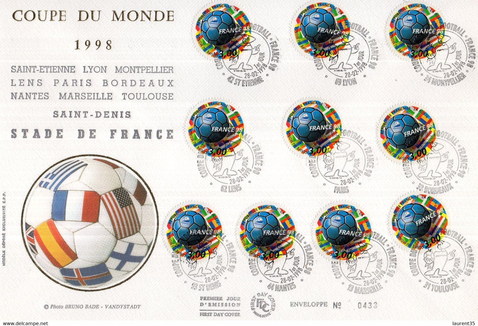 France.enveloppe Coupe Du Monde 98 - 1990-1999