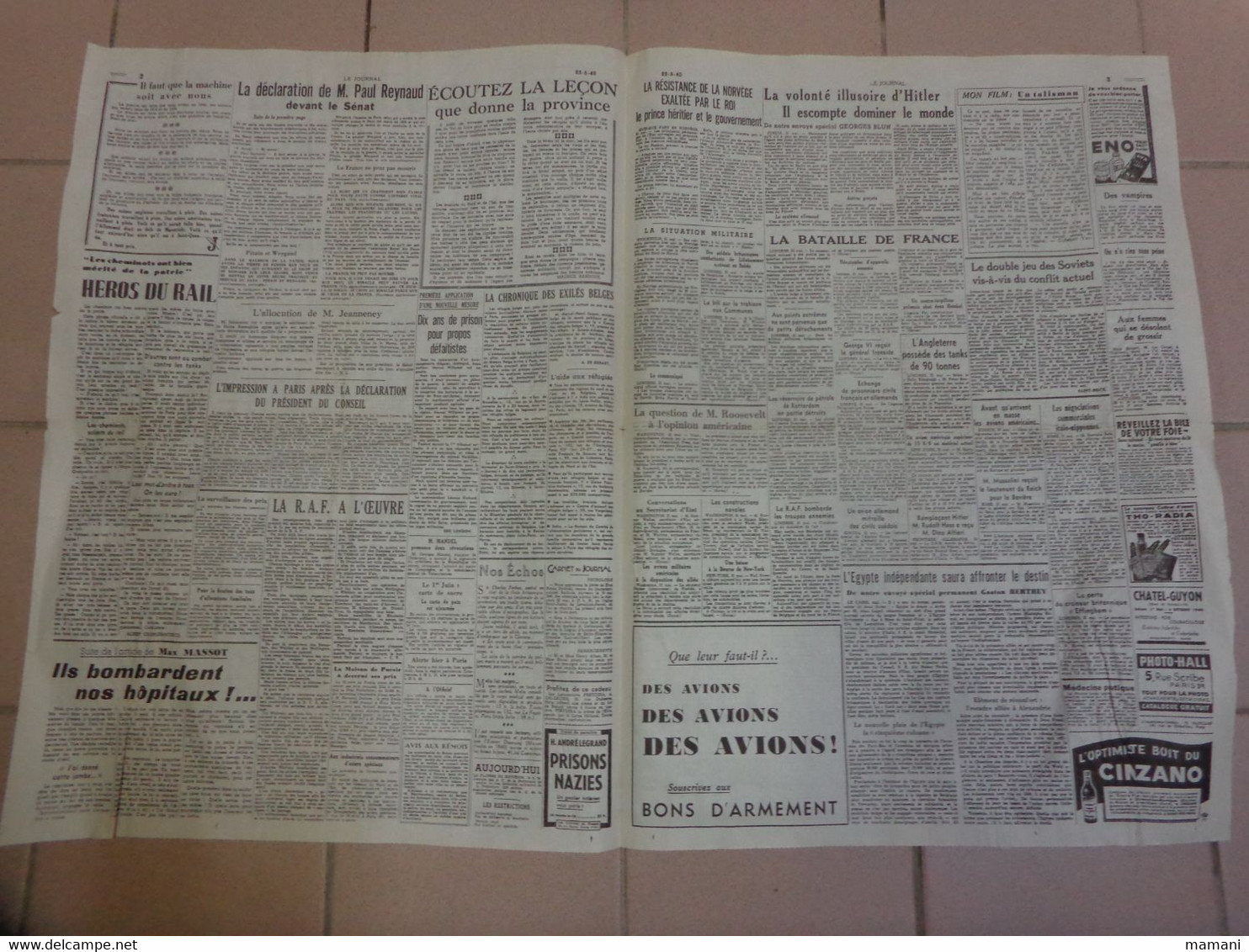 Le Journal Du  22 Mai 1940 - Other & Unclassified