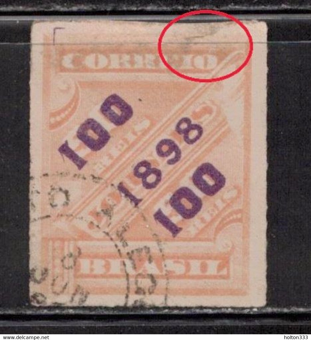 BRAZIL Scott # 129 Used - Newspaper Stamp With Surcharge - Hidden Tear CV $55 - Ongebruikt