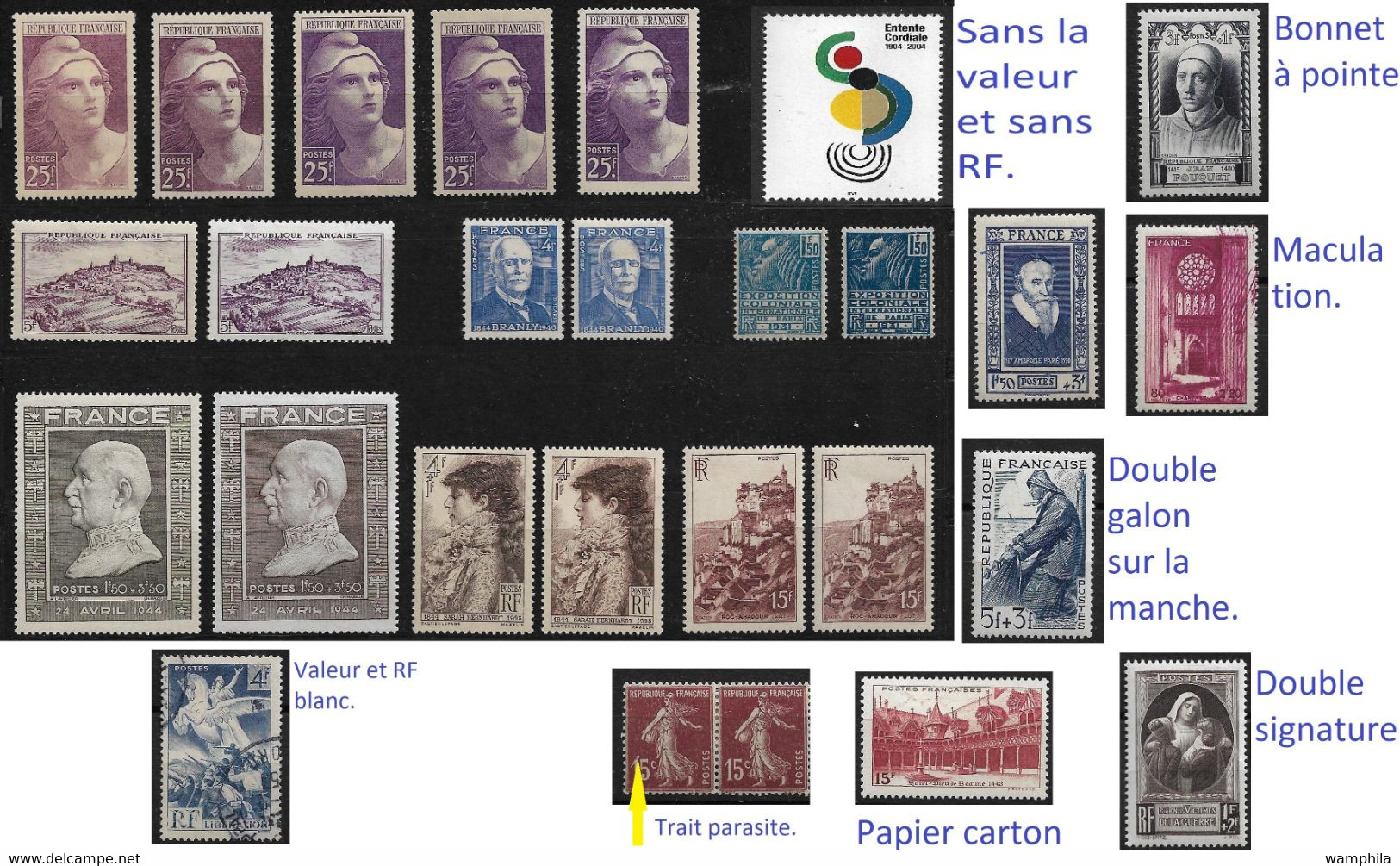 France Un Lot De Variétés ( Couleurs, Valeur Omise, Papier, Etc)  (26timbres) - Unclassified