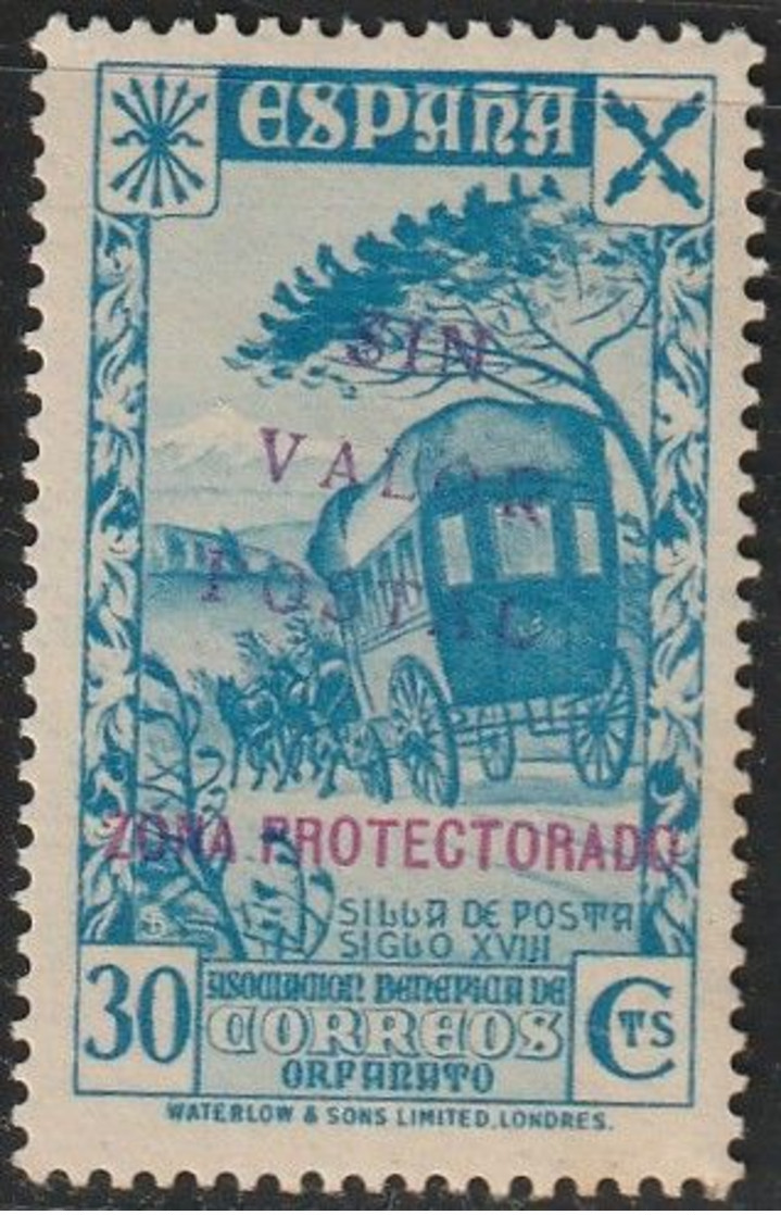 1941. * Edifil: MARRUECOS BENEFICENCIA 9. Sobrecarga "SIN VALOR POSTAL". NO CATALOGADO - Spanish Morocco