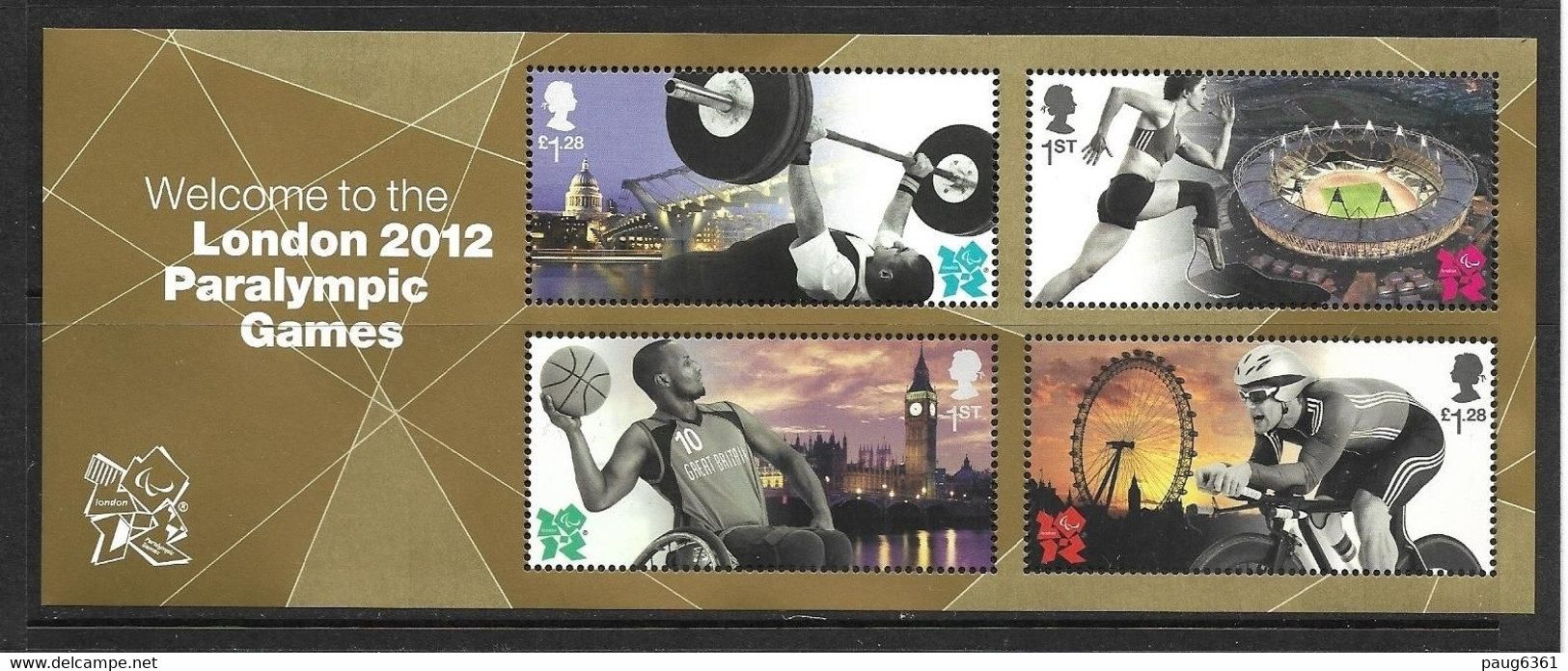 GRANDE-BRETAGNE 2012  BLOC JO PARALYMPIQUES LONDRES YVERT N°3716/19 NEUF MNH** - Estate 2012: London