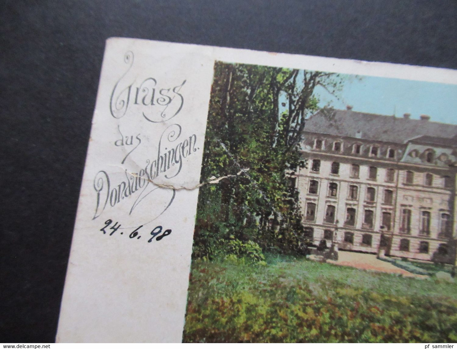 AK Deutsches Reich 1898 Gruss Aus Donaueschingen Verlag Kunstanstalt Lautz & Isenbeck Darmstadt Nach Genf Schweiz Gesend - Souvenir De...