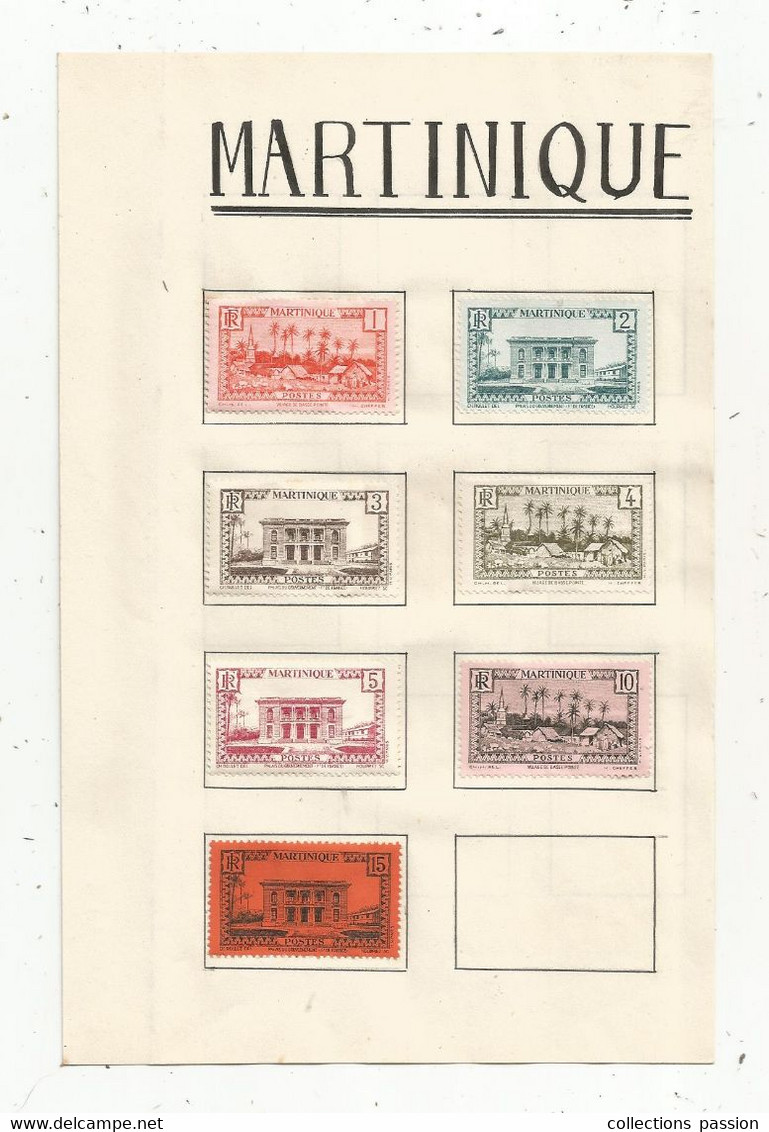 JC ,  FEUILLE : 7 TIMBRES  , MARTINIQUE , Neufs, Frais Fr 1.95€ - Ungebraucht