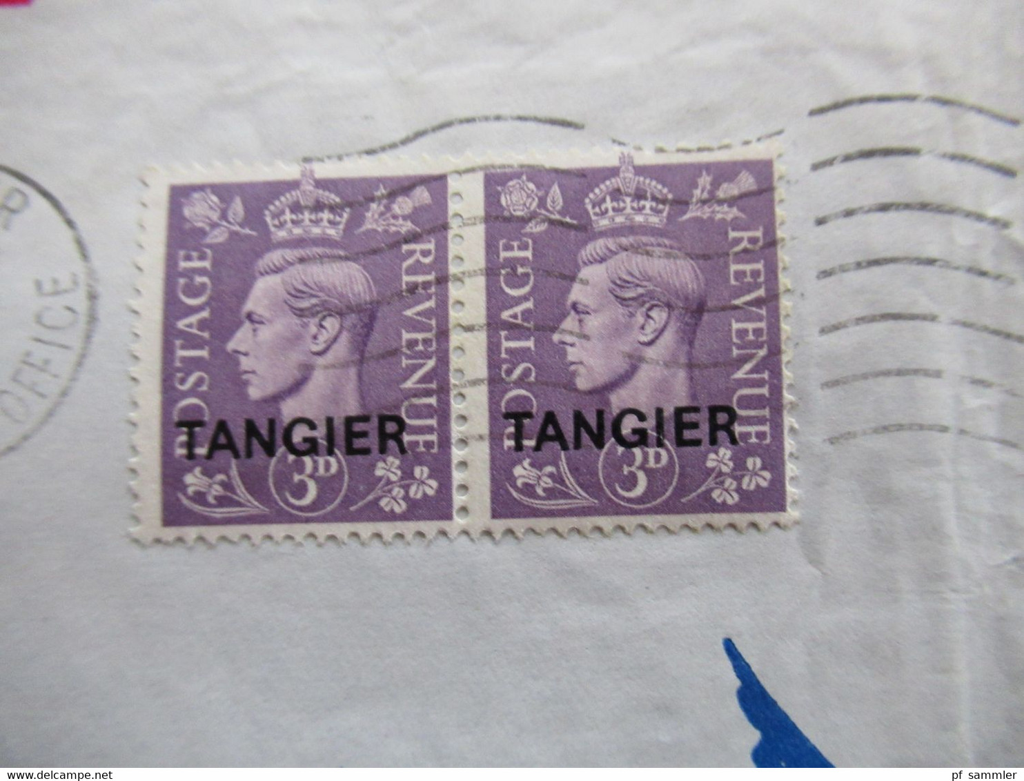 GB Kolonie Marokko / Tanger Aufdruck Tangier Stempel Tangier British Post Office Luftpostbrief Nach München - Postämter In Marokko/Tanger (...-1958)