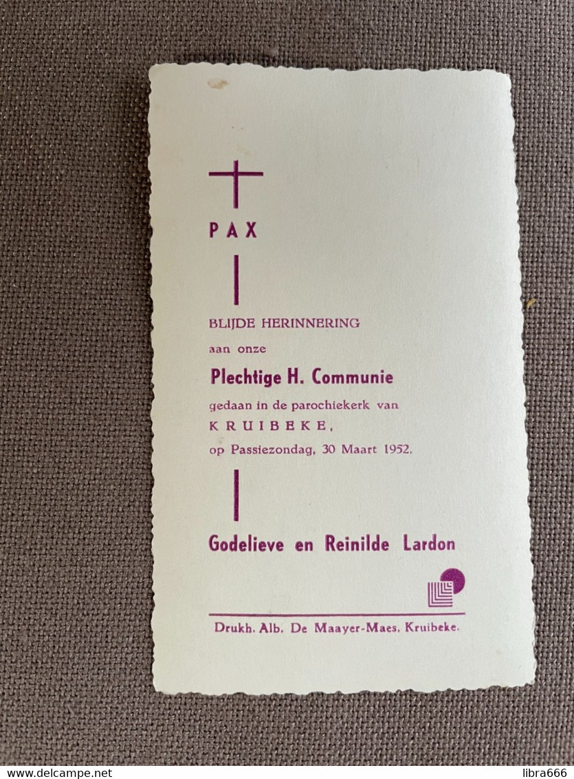 Communie - Godelieve En Reinilde LARDON - 1952 - KRUIBEKE - Communion