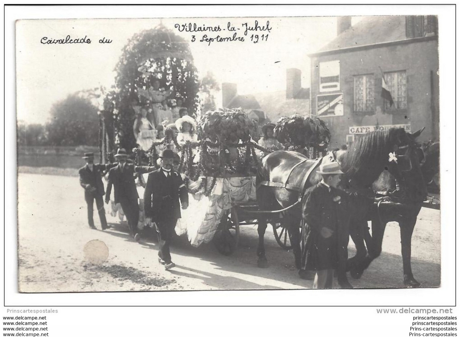 CPA 49 Carte Photo Villaines La Juhel Cavalcade Du 3 Septembre 1911 - Villaines La Juhel