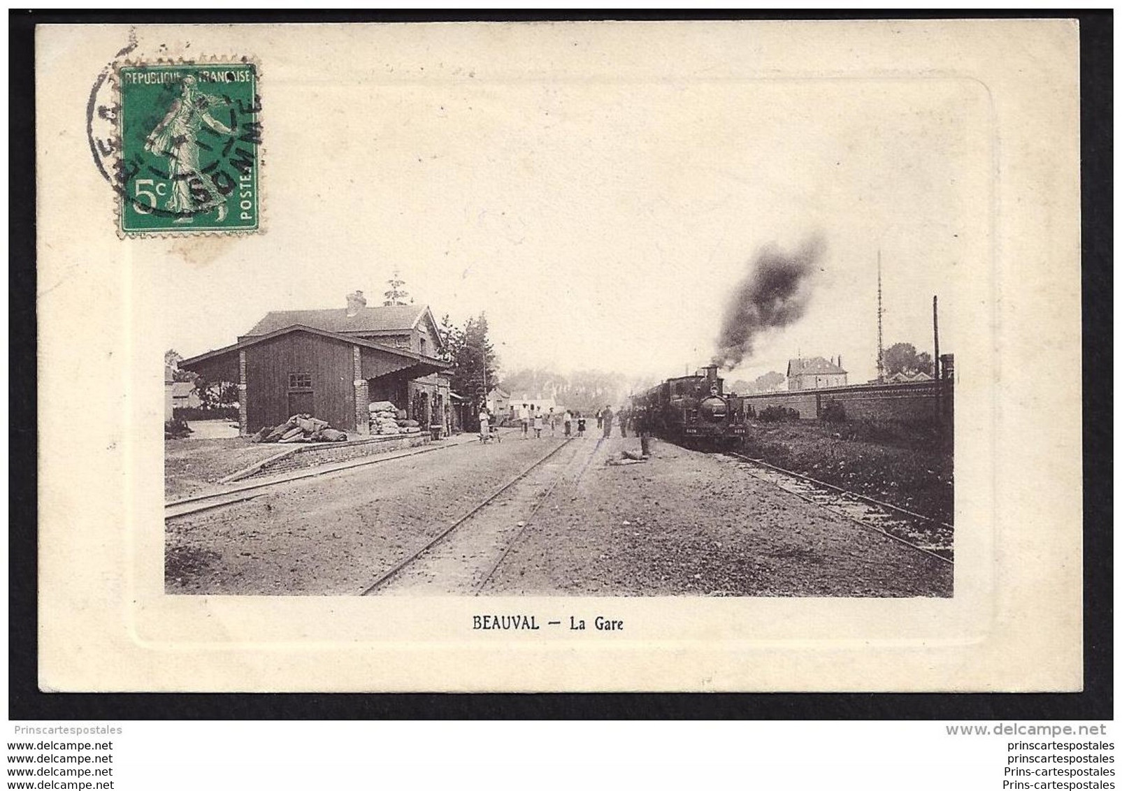 CPA 80 Beauval La Gare Et Le Train Tramway Ligne De Doullens à Albert - Beauval