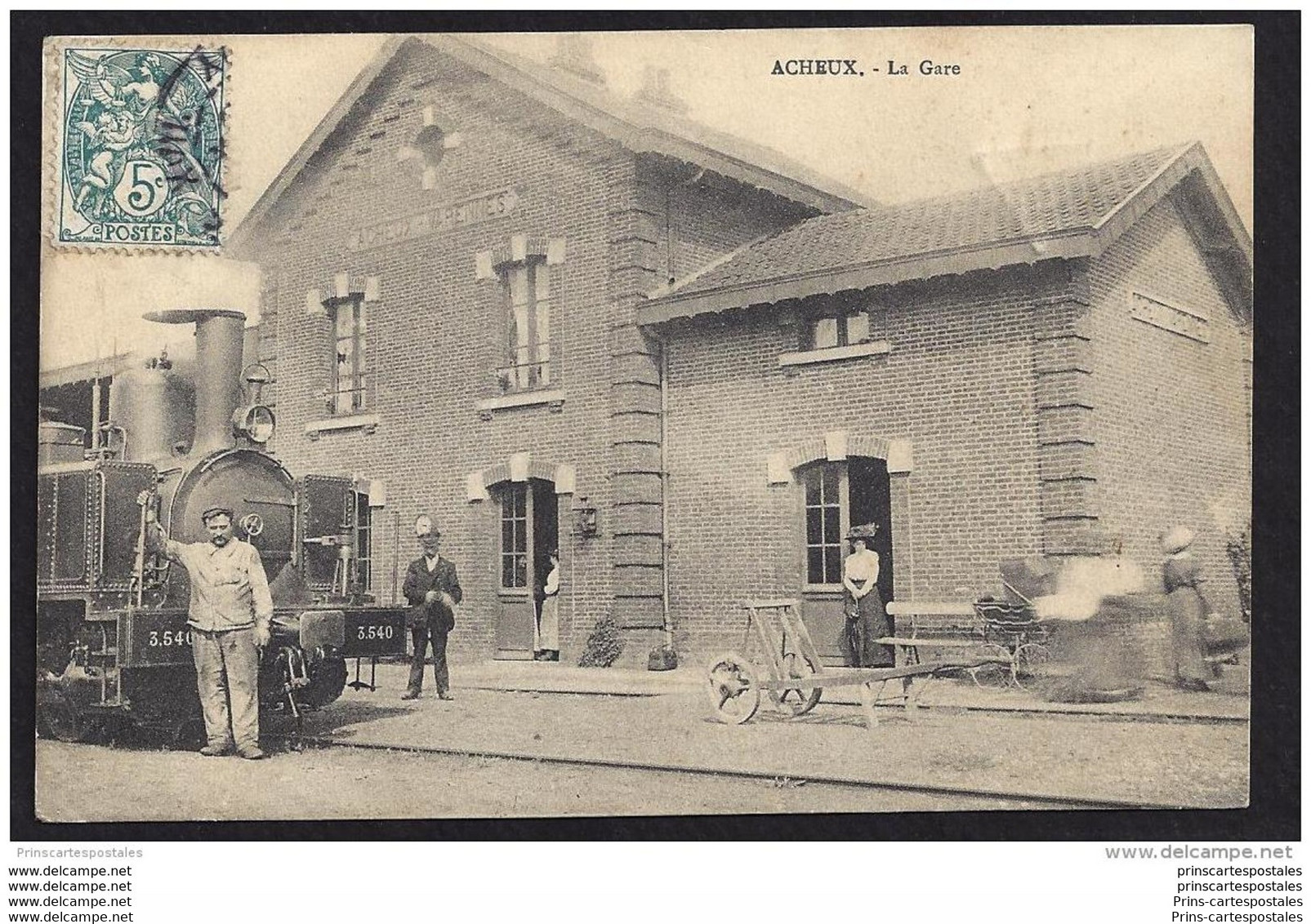 CPA 80 Acheux La Gare Et Le Train Tramway Ligne De Doullens à Albert - Acheux En Amienois