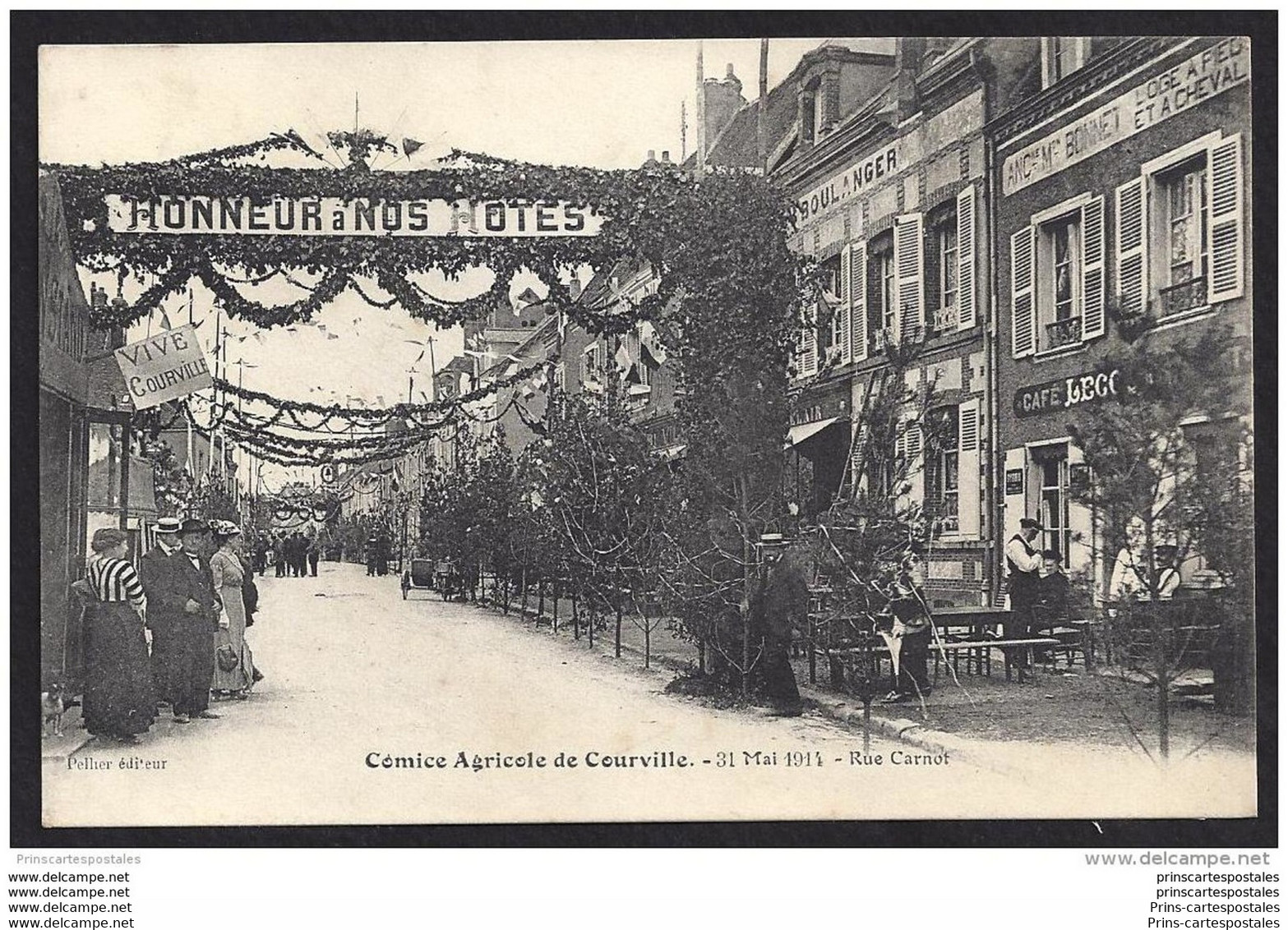 CPA 28 Comice Agricole De Courville 31 Mai 1914 Rue Carnot - Courville