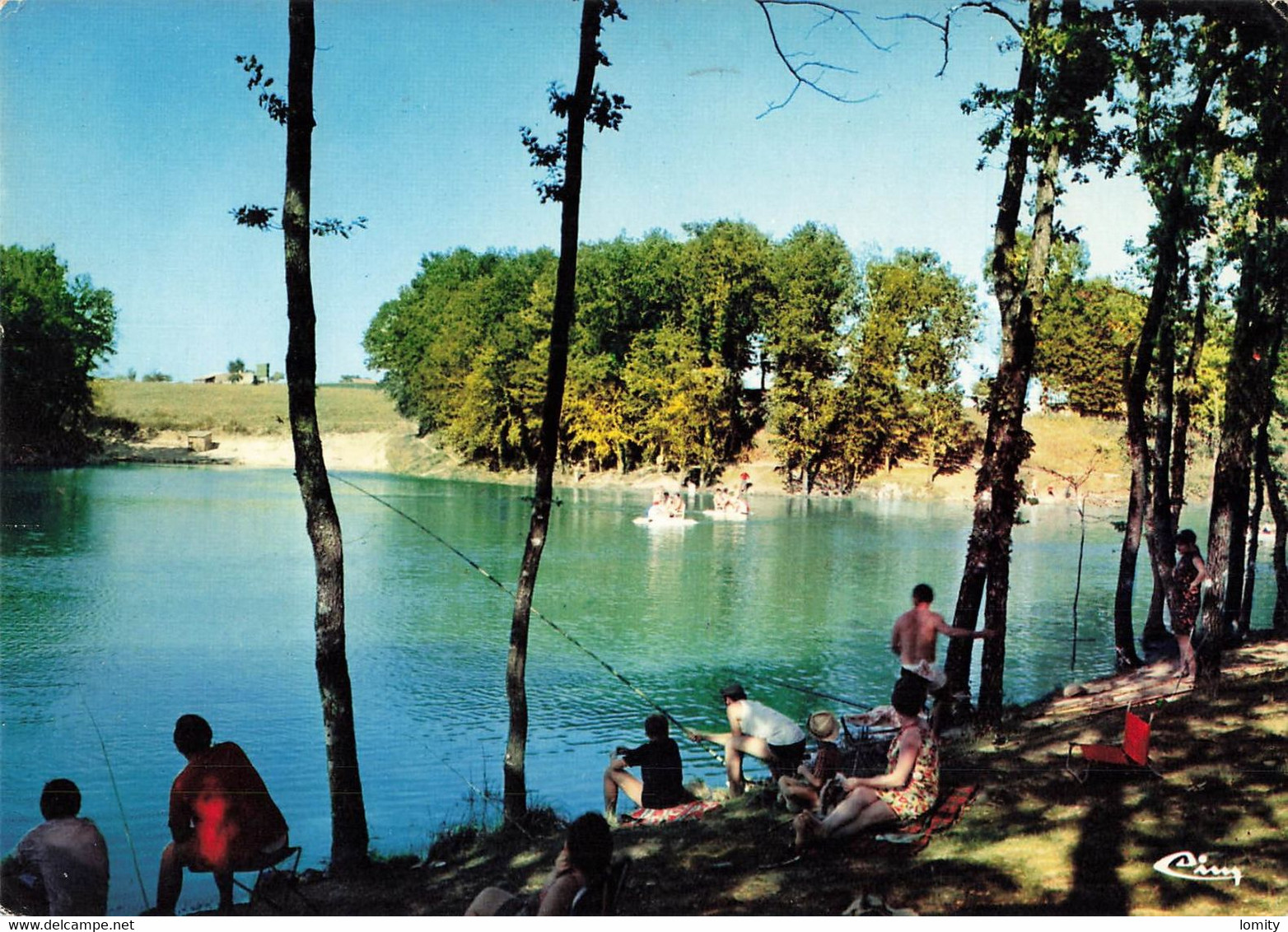 47 Monflanquin Le Lac De Coulon Peche Pecheur à La Ligne - Monflanquin