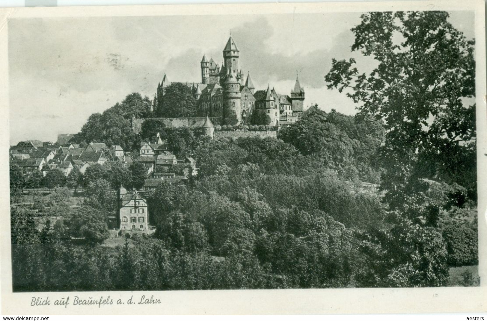 Braunfels A.d. Lahn 1950; Blick Auf Das Schloss - Gelaufen. (Cramers Kunstanstalt - Dortmund) - Giessen