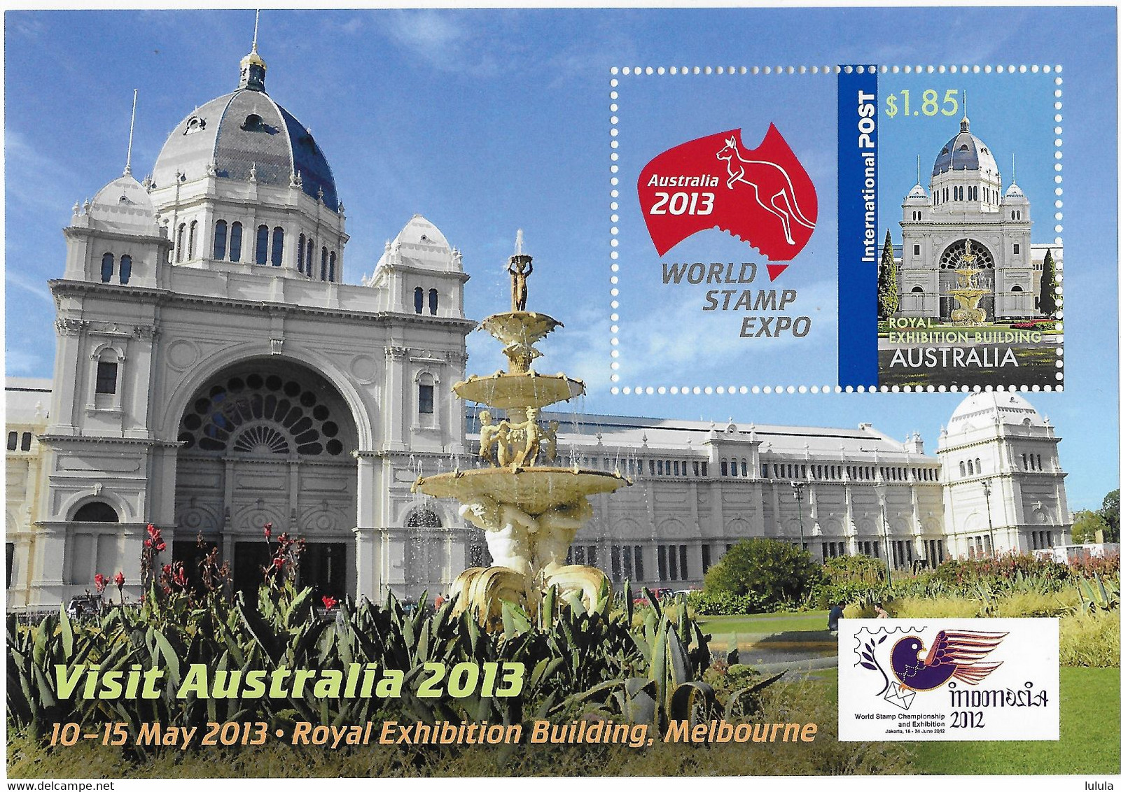 2013 World Stamp Expo Imperforate Minisheet Overprint Indonesia 2012 MNH - Blocks & Sheetlets
