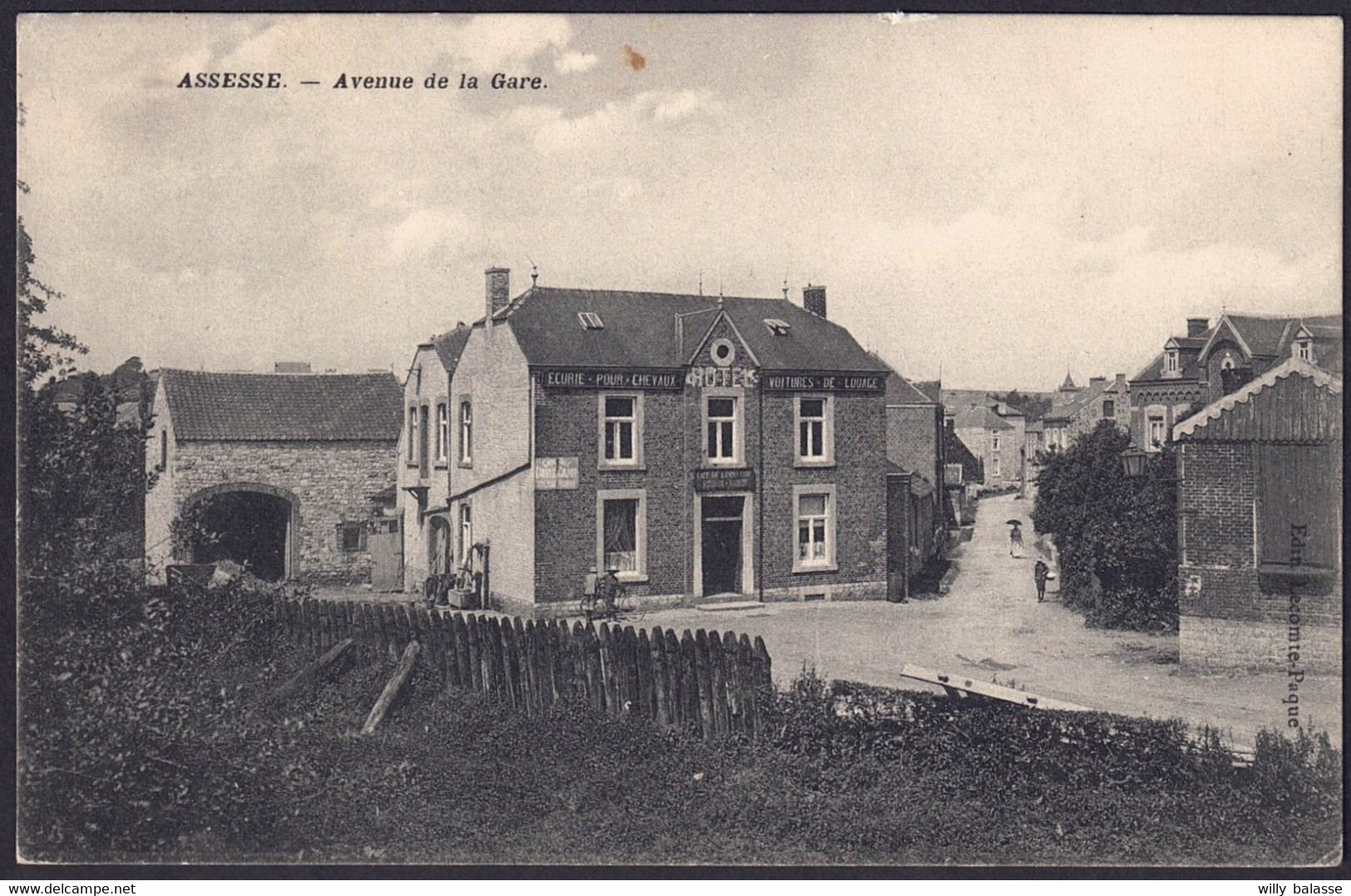 +++ CPA - ASSESSE - Avenue De La Gare - Hôtel - Café De L'Industrie - Ecrite En Septembre 1914   // - Assesse