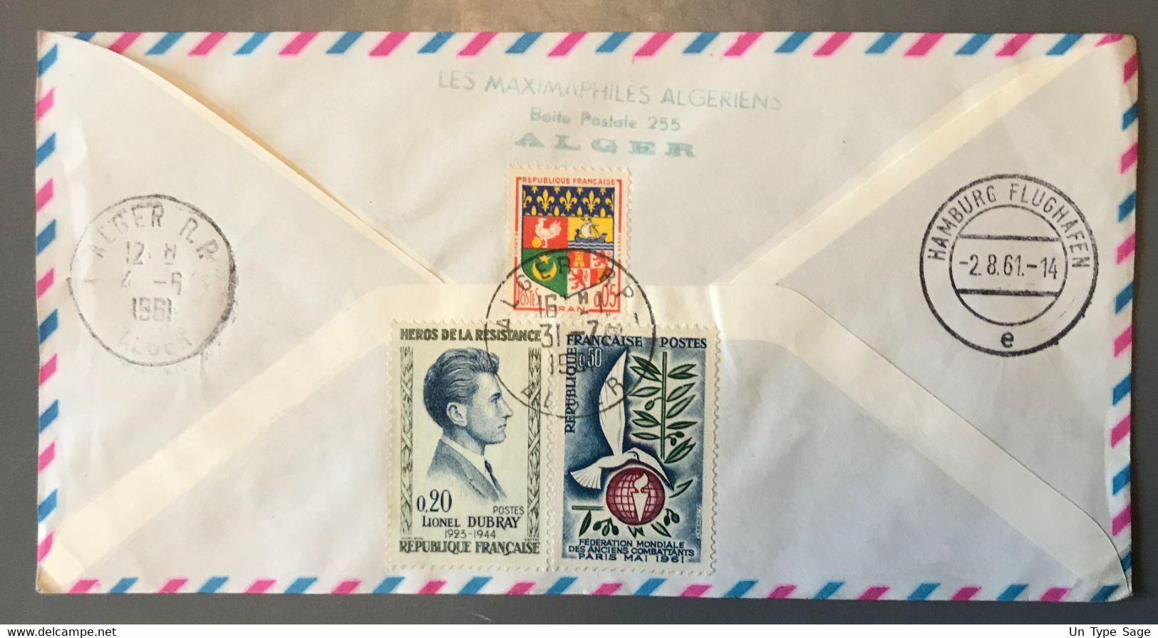 France - Première Liaison Aerienne PARIS-COLOGNE-HAMBOUR Par LUFTHANSA 2.8.1961 - (W1421) - 1960-.... Cartas & Documentos