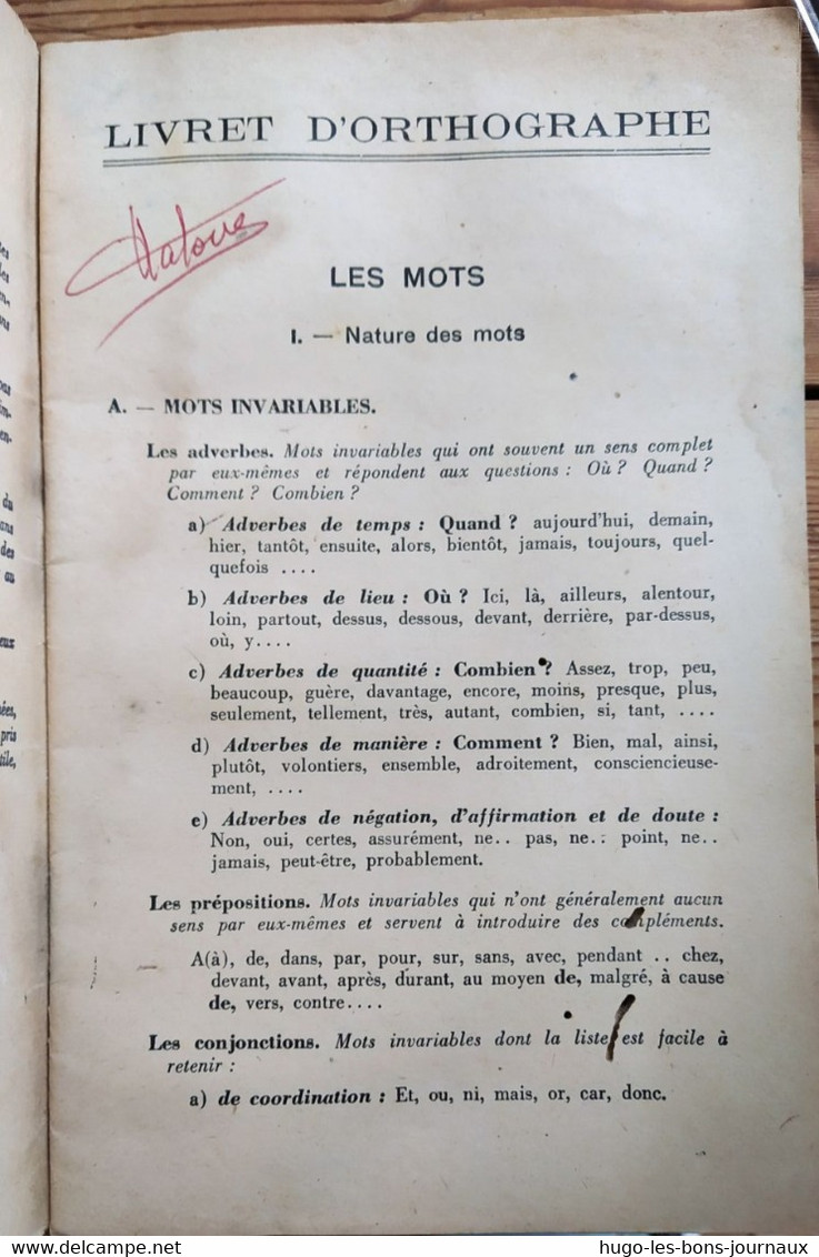 Livret D'orthographe à L'usage Des écoles Primaires élémentaires_du Cours Moyen Au Certificat D'études_J.Migrenne_Nathan - 0-6 Years Old