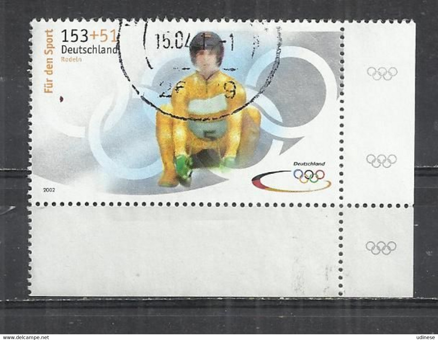 GERMANY 2002 - WINTER OLYMPIC GAMES - SLEDDING - POSTALLY USED OBLITERE GESTEMPELT USADO - Inverno2002: Salt Lake City - Paralympic