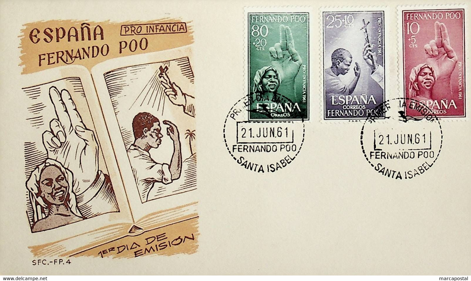 1961 Fernando Poo FDC Pro Infancia - Fernando Po