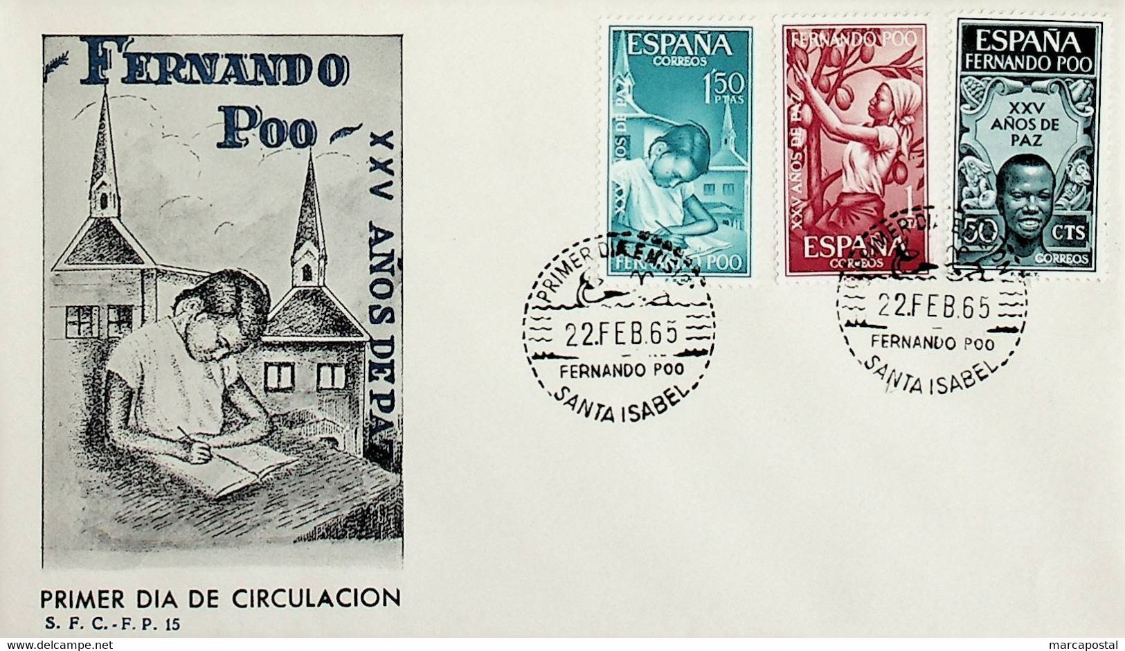 1965 Fernando Poo FDC Dia Del Sello - Fernando Po