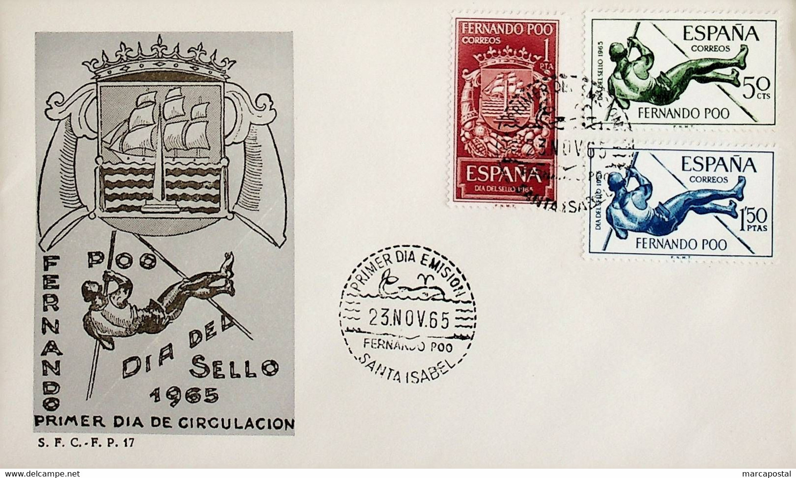 1965 Fernando Poo FDC Dia Del Sello - Fernando Po