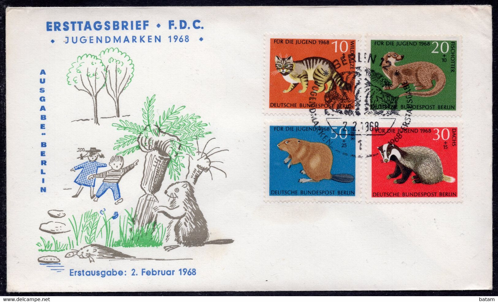 049 Germany 1968 - Youth Hostel - Endangered Animals - FDC - Sonstige & Ohne Zuordnung