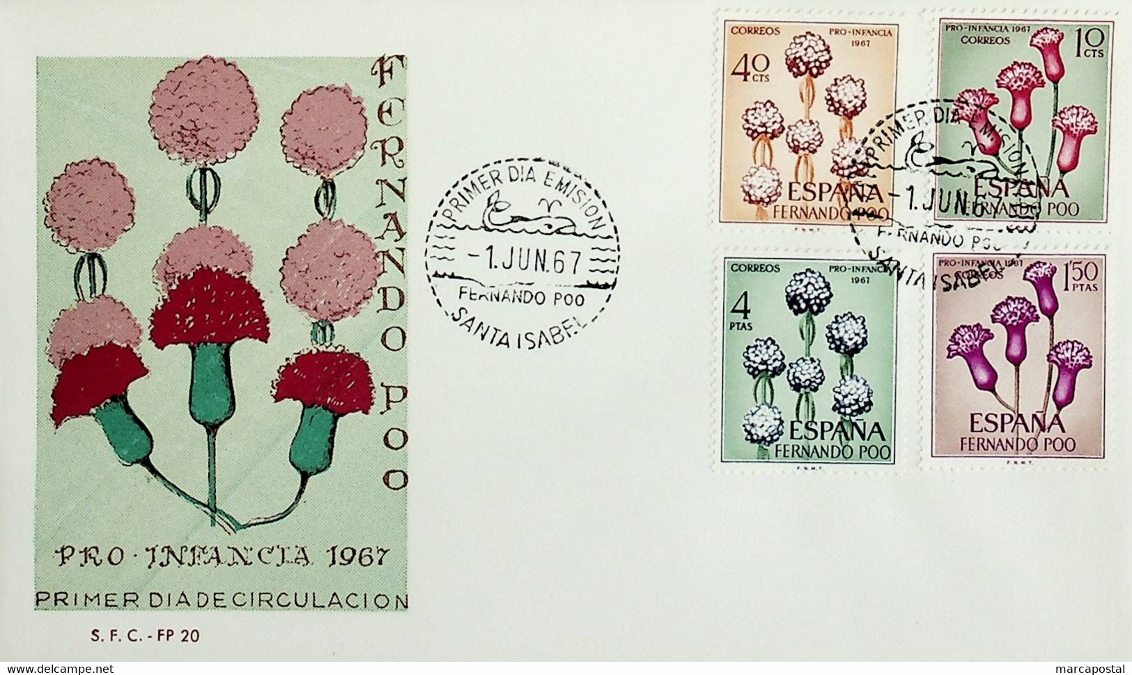 1967 Fernando Poo FDC Pro Infancia - Fernando Po