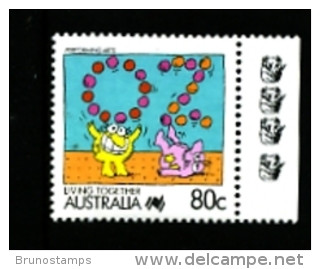 AUSTRALIA -  1990  80c.  PERFORMING ARTS  4 KOALAS  REPRINT  MINT NH - Ensayos & Reimpresiones