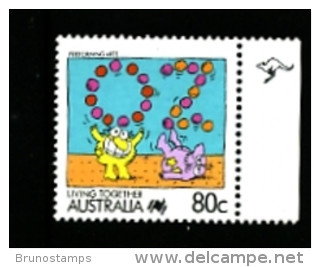 AUSTRALIA -  1992  80c.  PERFORMING ARTS  1 KANGAROO  REPRINT  MINT NH - Probe- Und Nachdrucke