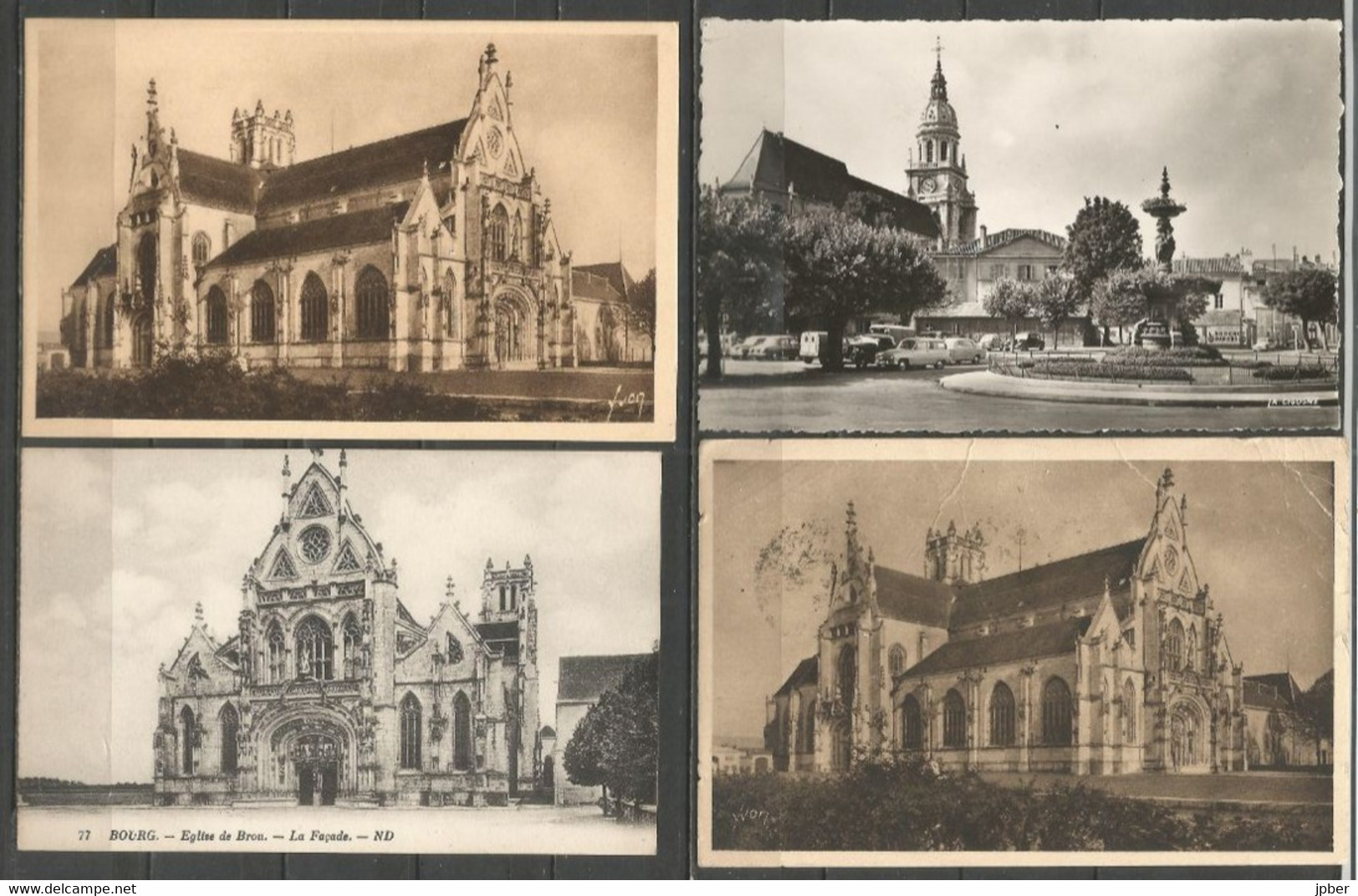 France - BOURG-EN-BRESSE - 4 CP - Eglise De Brou, Place Bernard - Altri & Non Classificati