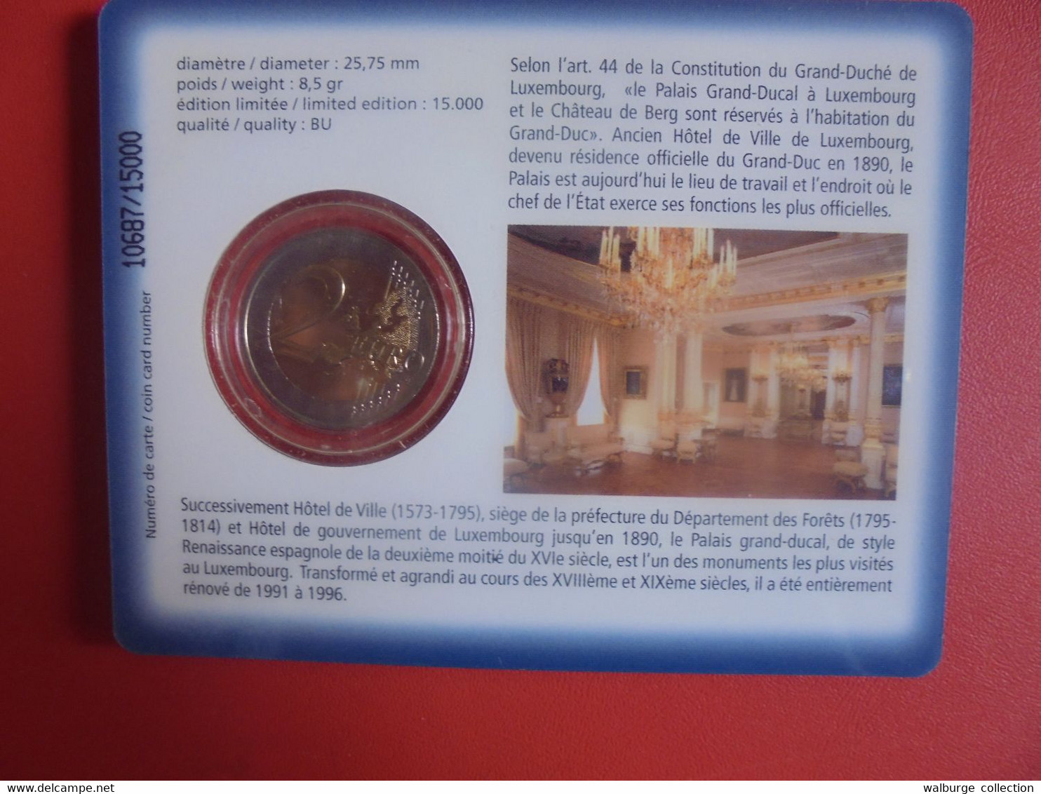 LUXEMBOURG 2 EURO 2007 En COIN-CARD EDITION LIMITEE (Tirage Au Dos) - Lussemburgo