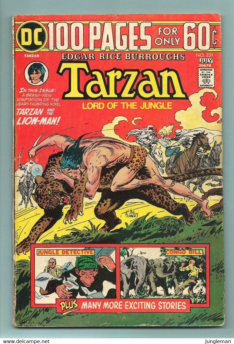 Tarzan Nr 231 - 100 Pages - (In English) DC - National Periodical Publications. Inc. - June-July 1974 - Joe Kubert - BE - DC