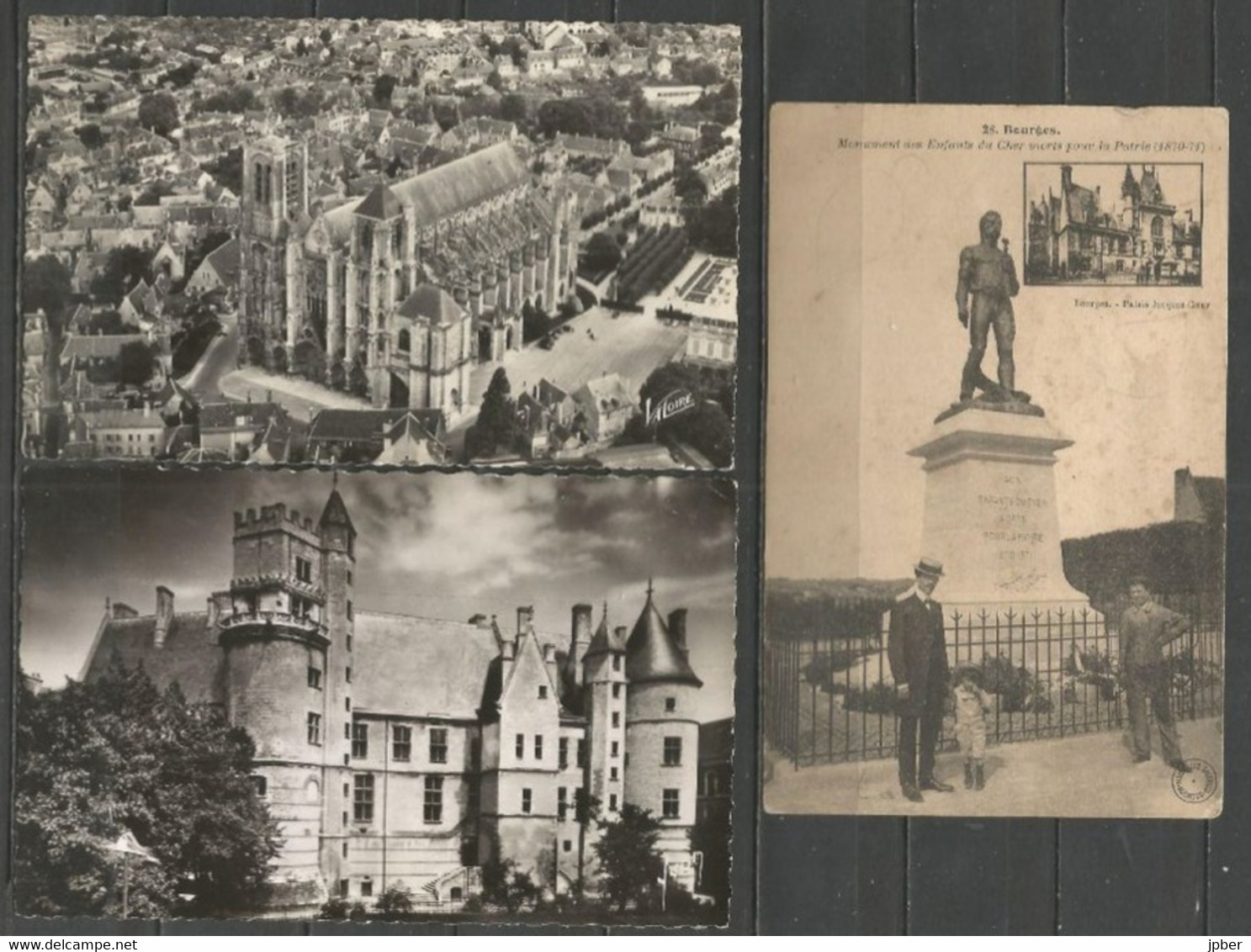 France - BOURGES - 8 CP - Cathédrale, Rue Pellevoysin, Palais Jacques Coeur, Monument 1870-71 - Bourges