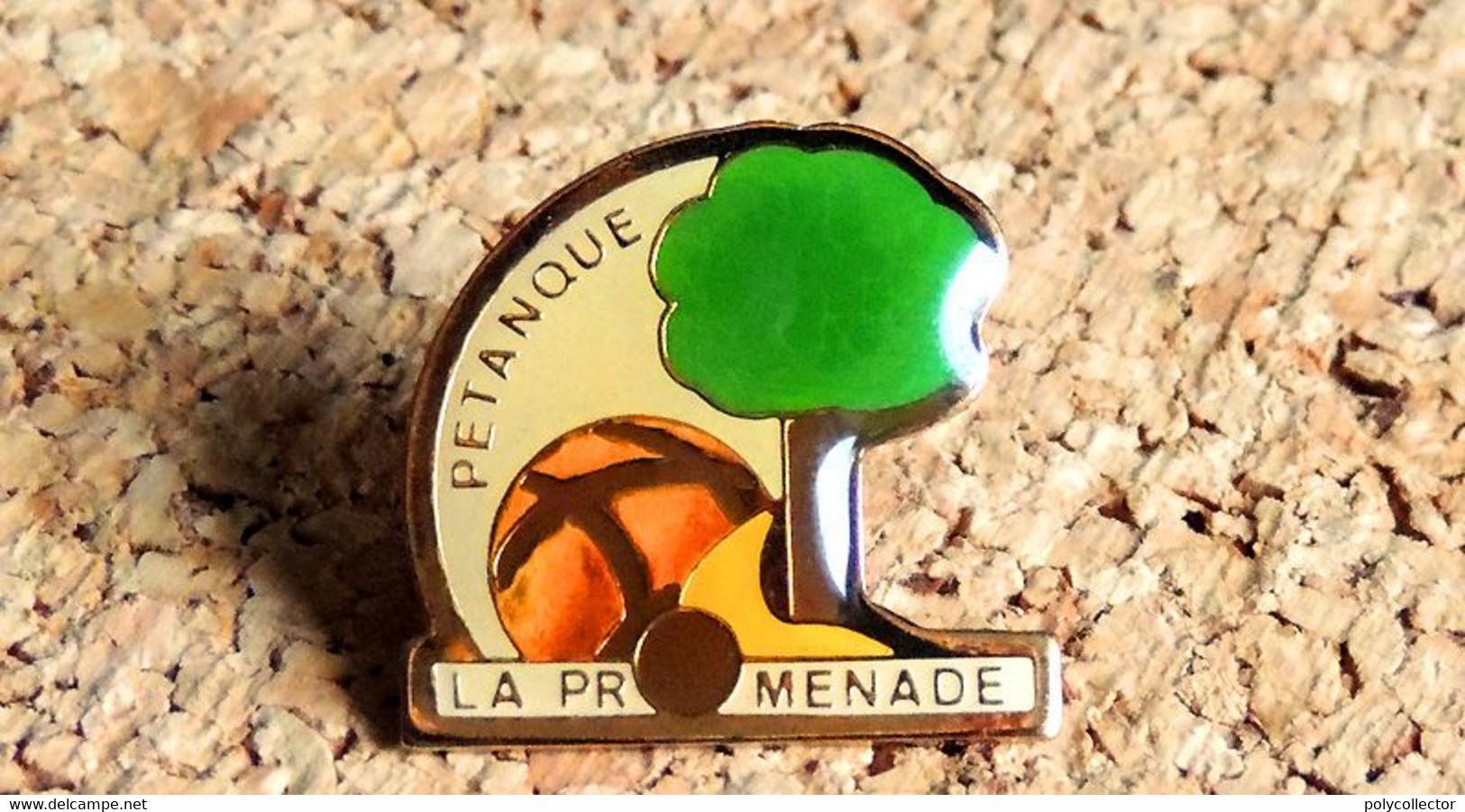 Pin's PETANQUE Jeu Provençal - Pétanque La Promenade - Verni époxy - Fabricant Inconnu - Pétanque