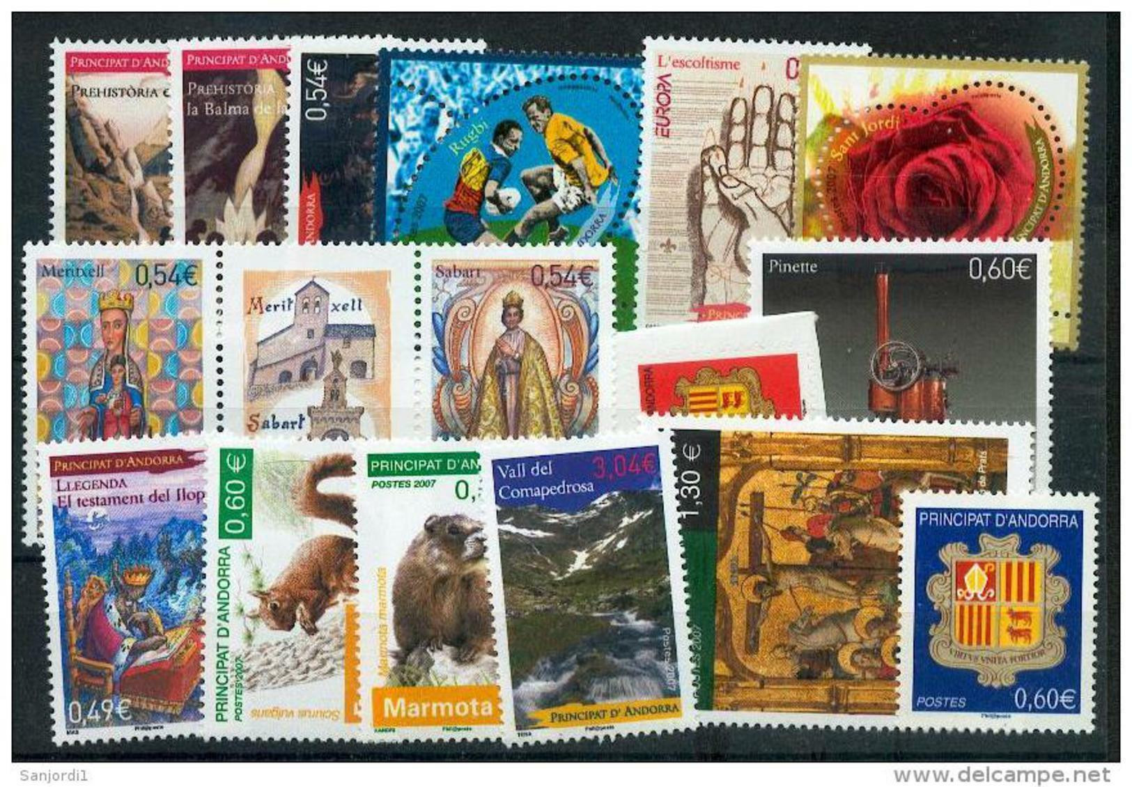 Andorre Française 2007 Année Complète Neuf ** TB MNH Sin Charnela Faciale 13.04 - Años Completos