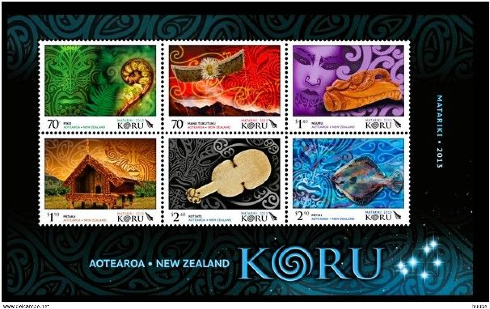 New Zealand, 2013, Mi 3015-3026, Matariki (Maori New Year) 2013, Block 312, MNH - Nuovi