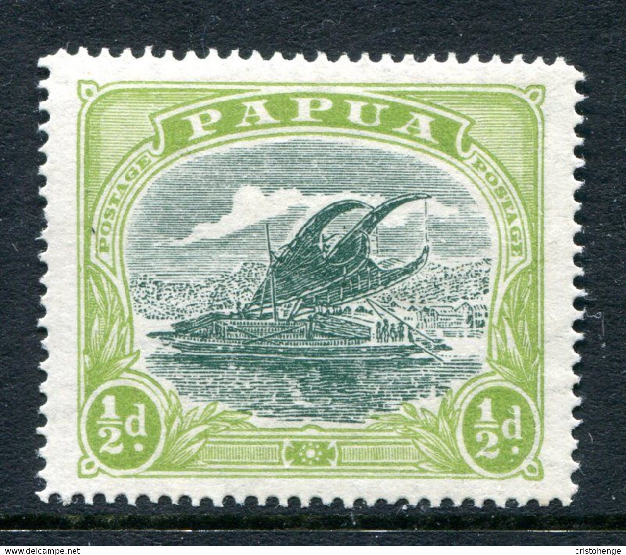 Papua 1916-31 Lakatoi - P.14 - ½d Myrtle & Pale Olive-green HM (SG 93a) - Papúa Nueva Guinea